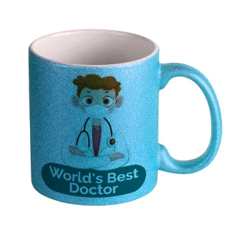 World's Best Doctor, Κούπα Σιέλ Glitter που γυαλίζει, κεραμική, 330ml