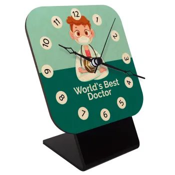 World's Best Doctor, Επιτραπέζιο ρολόι σε φυσικό ξύλο (10cm)