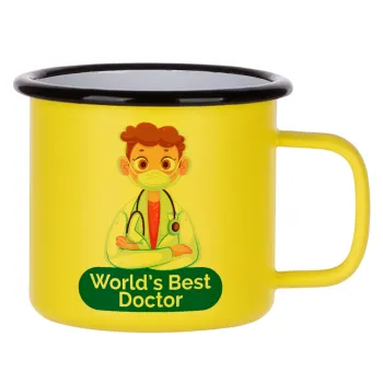 World's Best Doctor, Metallic enamel MATT Yellow cup 360ml