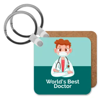 World's Best Doctor, Μπρελόκ Ξύλινο τετράγωνο MDF