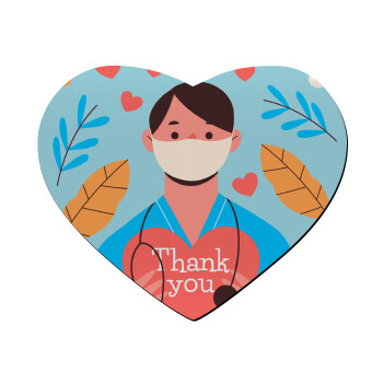 Doctor Thanks You, Mousepad heart 23x20cm