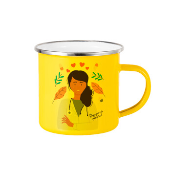 Doctor Thanks You, Yellow Enamel Metallic Cup 360ml