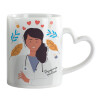 Mug heart handle, ceramic, 330ml