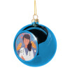 Blue Christmas tree ball ornament 8cm