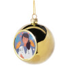 Golden Christmas tree ball ornament 8cm