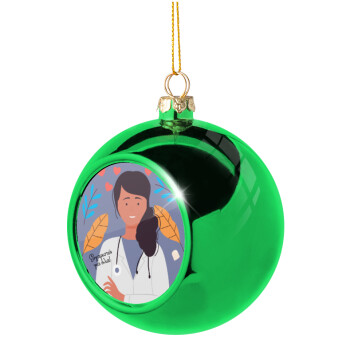 Ευχαριστώ για όλα γιατρέ, Χριστουγεννιάτικη μπάλα δένδρου Πράσινη 8cm
