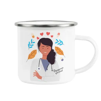 Doctor Thanks You, Metallic enamel cup white 360ml