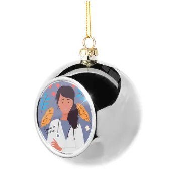 Doctor Thanks You, Silver 8cm Christmas tree ball ornament
