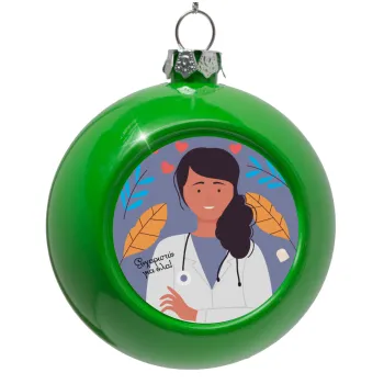 Doctor Thanks You, Green Christmas tree ornament bauble 8cm