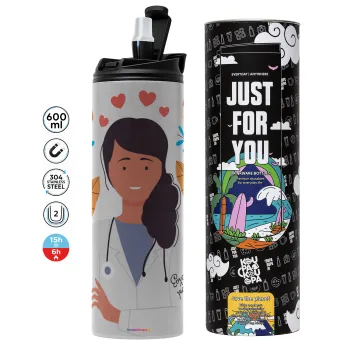 Doctor Thanks You, Tumbler stainless steel GREY 600ml