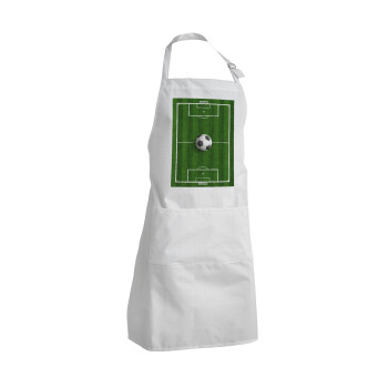 Soccer field, Γήπεδο ποδοσφαίρου, Adult Chef Apron (with sliders and 2 pockets)