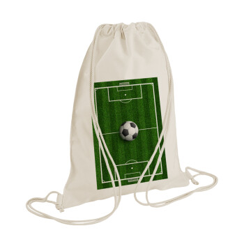 Soccer field, Γήπεδο ποδοσφαίρου, Τσάντα πλάτης πουγκί GYMBAG natural (28x40cm)