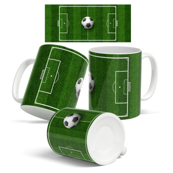 Soccer field, Γήπεδο ποδοσφαίρου, Ceramic coffee mug, 330ml (1pcs)