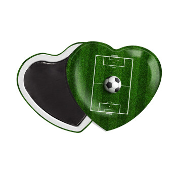 Soccer field, Γήπεδο ποδοσφαίρου, Μαγνητάκι καρδιά (57x52mm)