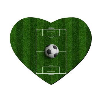 Soccer field, Γήπεδο ποδοσφαίρου, Mousepad καρδιά 23x20cm