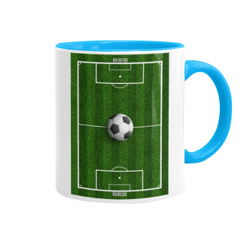 Soccer field, Γήπεδο ποδοσφαίρου, Mug colored light blue, ceramic, 330ml