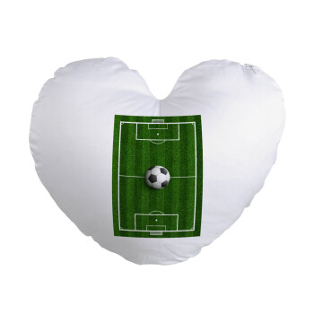 Soccer field, Γήπεδο ποδοσφαίρου, Μαξιλάρι καναπέ καρδιά 40x40cm περιέχεται το  γέμισμα