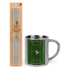 Easter Set, metallic thermal cup (300ml) & Easter aromatic flat candle (30cm) (GRAY)