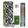 Easter candle, metallic white thermos bottle (500ml) & aromatic flat candle (30cm) (GRAY)