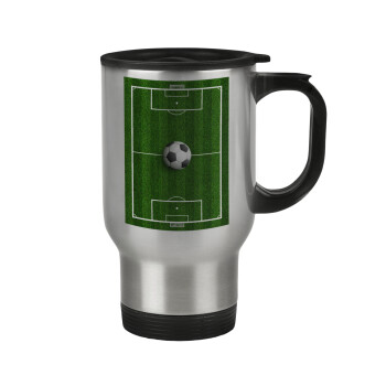 Soccer field, Γήπεδο ποδοσφαίρου, Κούπα ταξιδιού ανοξείδωτη με καπάκι, διπλού τοιχώματος (θερμό) 450ml