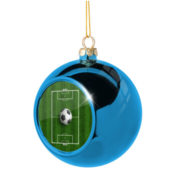 Soccer field, Γήπεδο ποδοσφαίρου, Χριστουγεννιάτικη μπάλα δένδρου Μπλε 8cm