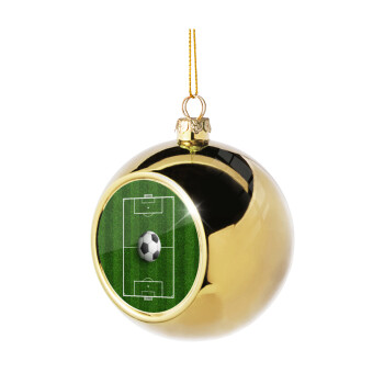 Soccer field, Γήπεδο ποδοσφαίρου, Χριστουγεννιάτικη μπάλα δένδρου Χρυσή 8cm