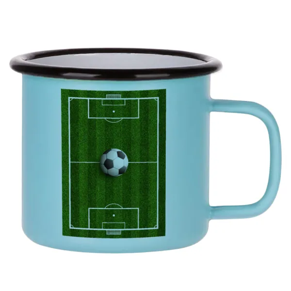 Soccer field — Κούπα Μεταλλική εμαγιέ ΜΑΤ σιέλ 360ml