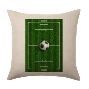 Soccer field, Γήπεδο ποδοσφαίρου, Μαξιλάρι καναπέ ΛΙΝΟ 40x40cm περιέχεται το  γέμισμα