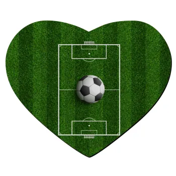 Soccer field, Γήπεδο ποδοσφαίρου, Mousepad heart 23x20cm