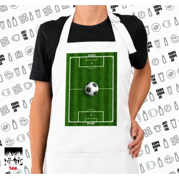 Soccer field, Γήπεδο ποδοσφαίρου, Ποδιά μακριά Σεφ ολόσωμη με τσέπες white (ΕΝΗΛΙΚΩΝ)