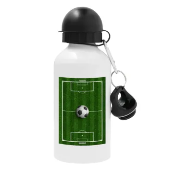 Soccer field, Γήπεδο ποδοσφαίρου, Metal water bottle, White, aluminum 500ml