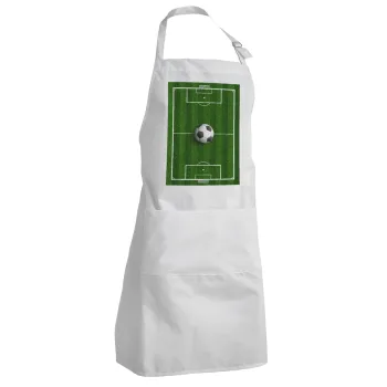 Soccer field, Γήπεδο ποδοσφαίρου, Adult Chef Apron (with sliders and 2 pockets)
