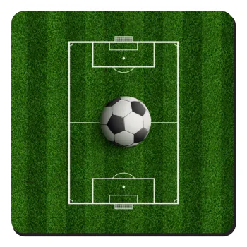 Soccer field, Γήπεδο ποδοσφαίρου, Τετράγωνο μαγνητάκι ξύλινο 9x9cm
