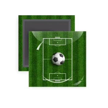 Soccer field, Γήπεδο ποδοσφαίρου, Μαγνητάκι ψυγείου τετράγωνο διάστασης 5x5cm