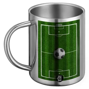 Soccer field, Γήπεδο ποδοσφαίρου, BIG Mug Stainless steel double wall (450ml)