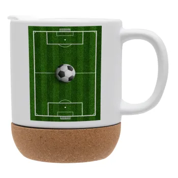 Soccer field, Γήπεδο ποδοσφαίρου, Ceramic coffee mug Cork (MAT), 330ml