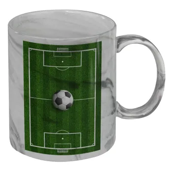 Soccer field, Γήπεδο ποδοσφαίρου, Mug ceramic marble style, 330ml