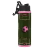 Metallic water bottle with safety lid, 850ml aluminum