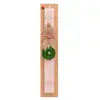 Easter Set, wooden keychain & scented flat Easter candle (30cm) (PINK)
