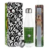 Easter candle, metallic white thermos bottle (500ml) & aromatic flat candle (30cm) (GRAY)
