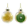 Transparent Christmas tree ball ornament with gold filling 8cm