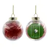 Transparent Christmas tree ball ornament with red filling 8cm