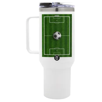 Soccer field, Γήπεδο ποδοσφαίρου, Mega Stainless steel Tumbler with lid, double wall 1,2L