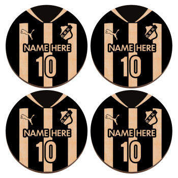 ΟΦΗ εμφάνιση, ΣΕΤ x4 Σουβέρ ξύλινα στρογγυλά plywood (9cm)