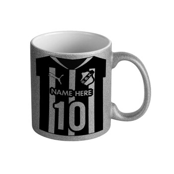 ΟΦΗ εμφάνιση, Κούπα Ασημένια Glitter που γυαλίζει, κεραμική, 330ml