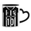 Mug heart black handle, ceramic, 330ml