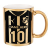 Mug ceramic, gold mirror, 330ml