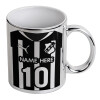 Mug ceramic, silver mirror, 330ml