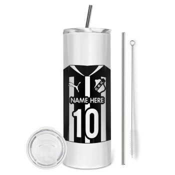 ΟΦΗ εμφάνιση, Tumbler ποτήρι θερμό από ανοξείδωτο ατσάλι 600ml, με μεταλλικό καλαμάκι & βούρτσα καθαρισμού