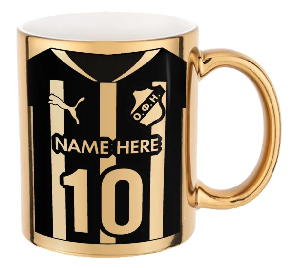 ΟΦΗ εμφάνιση — Mug ceramic, gold mirror, 330ml